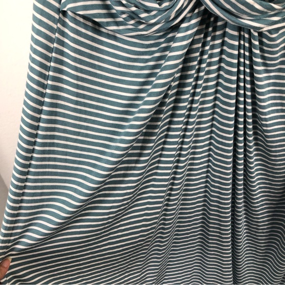 NWT Catherines Blue White Striped Midi Dress Womens 0X Sleeveless Twisted Front - Picture 8 of 12